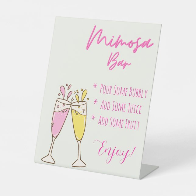 Mimosa und Bubbly Bar Sockelschild (Vorderseite)