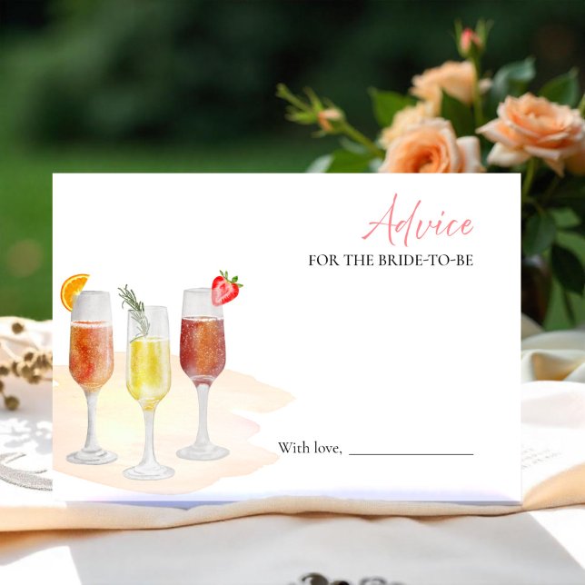 Mimosas Brautparty Advice for the Bride Card Einladung (Von Creator hochgeladen)