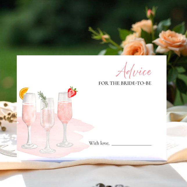 Mimosas Brautparty Advice for the Bride Card Einladung (Von Creator hochgeladen)