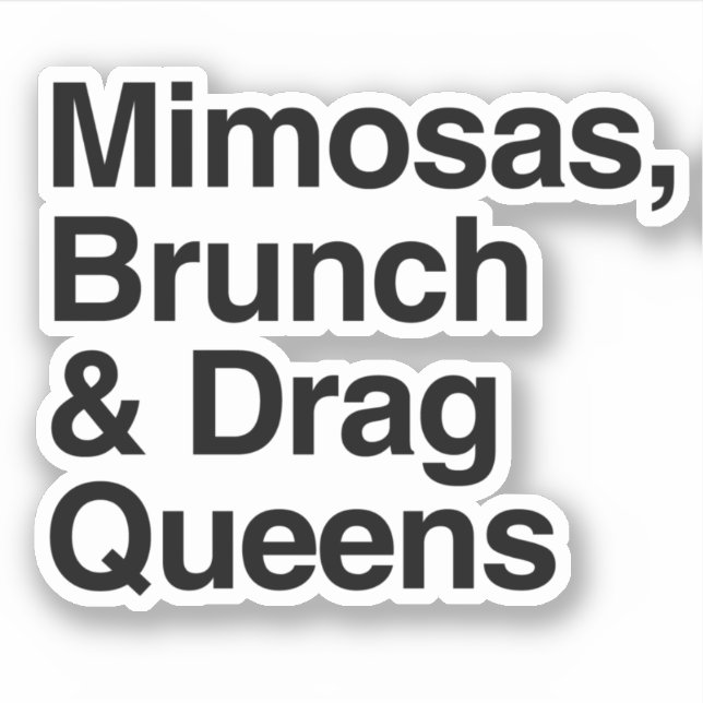 Mimosas Brunch und Drag Queens Aufkleber (Vorderseite)