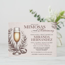 Mimosas & Matrimony Brautparty Einladung