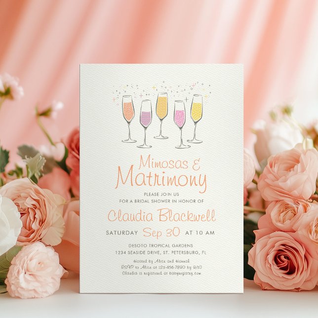 Mimosas Matrimony Bridal Dusche Einladung (Von Creator hochgeladen)