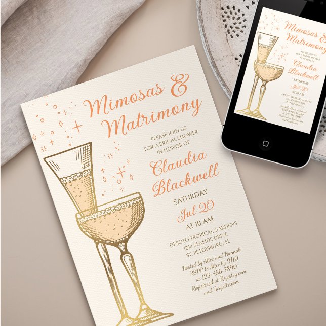 Mimosas Matrimony Bridal Dusche Einladung (Von Creator hochgeladen)