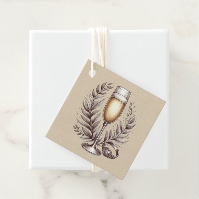 Mimosas & Matrimony Geschenkanhänger (Beispiel)