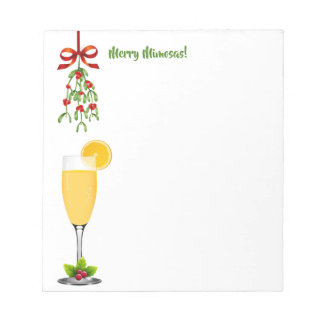 Mimosas und Mistletoweihnachtsfest Notizblock