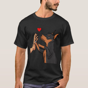 Min Button Liebe Miniatur Pinscher Mama Giro del M T-Shirt