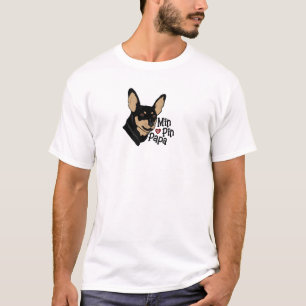 Min Button Papa T-Shirt - Miniatur Pinscher Shirt