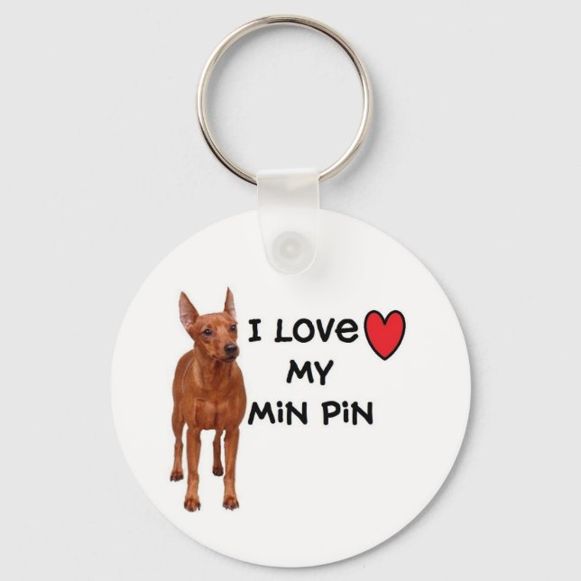 Min Button Schlüsselanhänger "I Liebe my Min Butto (Vorderseite)