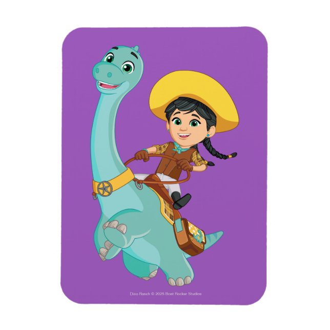 Min & Closing | Happy Cowgirl & Brontosaurus Ride Magnet (Vertikal)