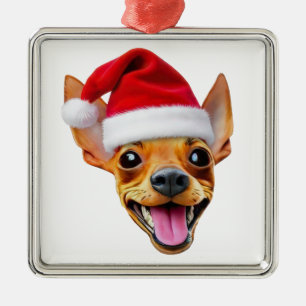 Min Pin Weihnachtsmannhut Zwergpinscher Weihnachte Ornament Aus Metall