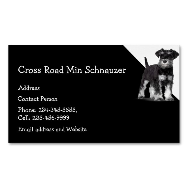 Min Schnauzer Dog Tier Magnetische Visitenkarte (Vorderseite)