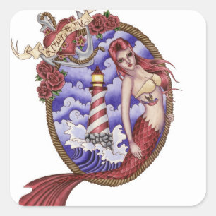 Mina - autocollant de sirène de tatouage