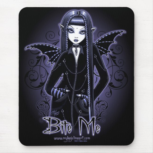 "Mina-" gotische Blaue beißen mich Vampire-Fee Mousepad (Vorne)