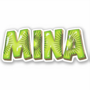 Mina Name Kiwi Design Aufkleber Sticker