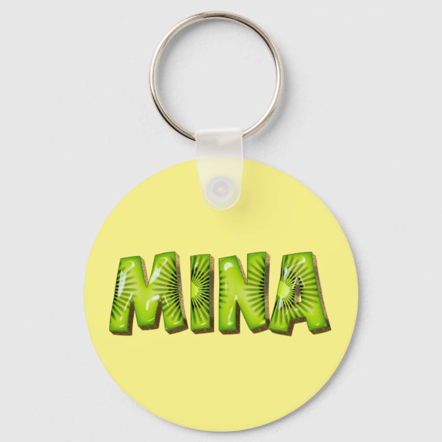 Mina Name Kiwi Design Schlüsselanhänger (Vorderseite)