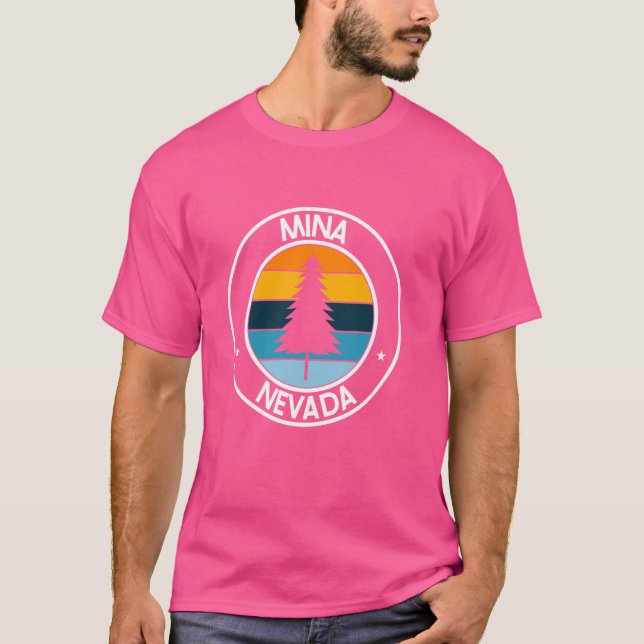 Mina Nevada NV USA City Pride Retro Sunset T-Shirt (Vorderseite)