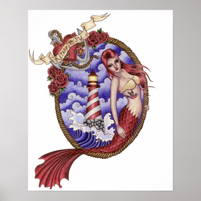 Mina - Tattoo Mermaid Poster (Vorne)