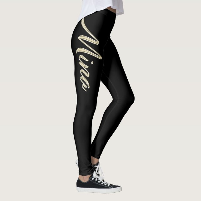Mina white gold Handwriting Hose Leggings (Rechts)