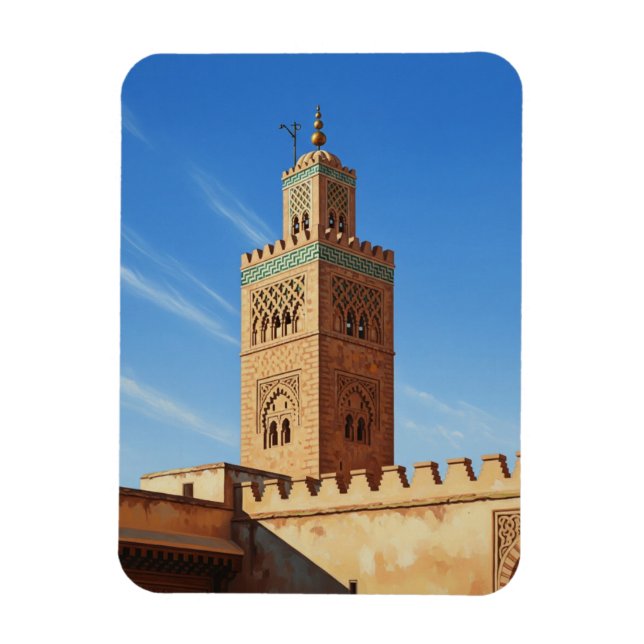 Minaret in Fez Morocco Travel Magnet (Vertikal)