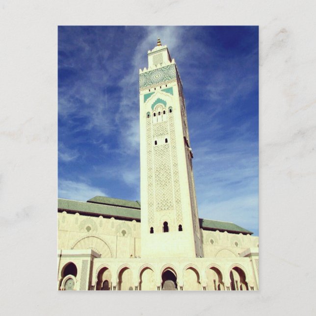 Minarett der Hassan-Moschee Postkarte (Vorderseite)