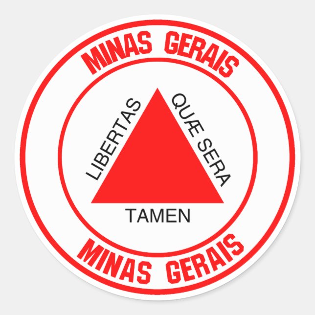 Minas Gerais Round Emblem Runder Aufkleber (Vorderseite)
