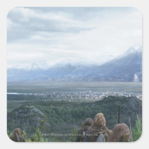 Minas Tirith in der Ansicht Quadratischer Aufkleber