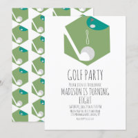 Minature Golf Ball Court Geburtstagsparty Einladun