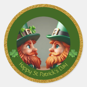 Minature Leprechaun St Patrick's Day dank RS04 Runder Aufkleber