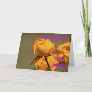 MINATURE YELLOW ROSE ANNIVERSARY Card Karte