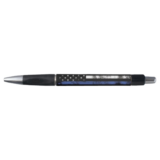 Mince Ligne Bleue Drapeau-Grunge Stylo D'Applicati (Devant)