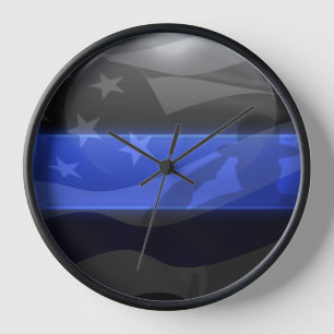 Mince Ligne Bleue Drapeau Salon Grande Horloge