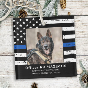 Mince ligne bleue Officier K9 Police Dog Memorial