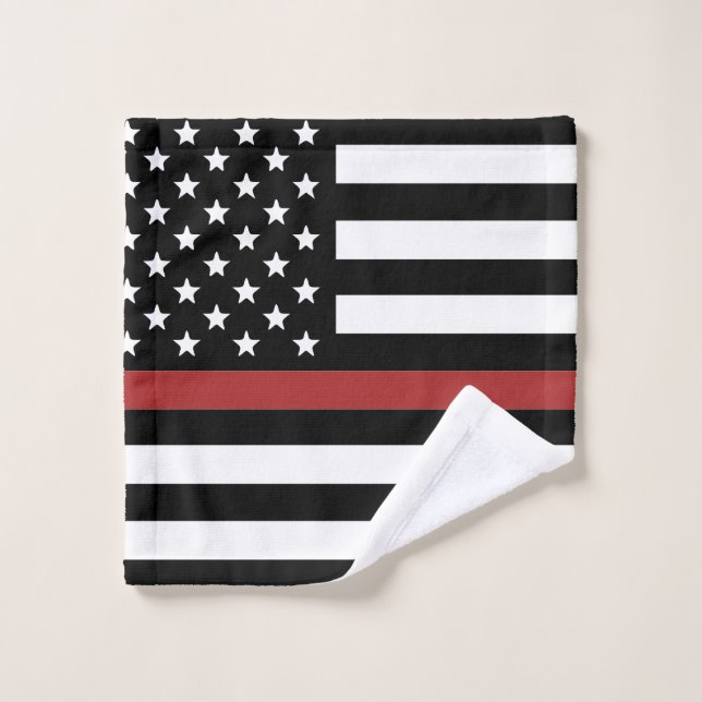 Mince Red Line USA Drapeau Pompier Service d'incen (Gant de toilette)
