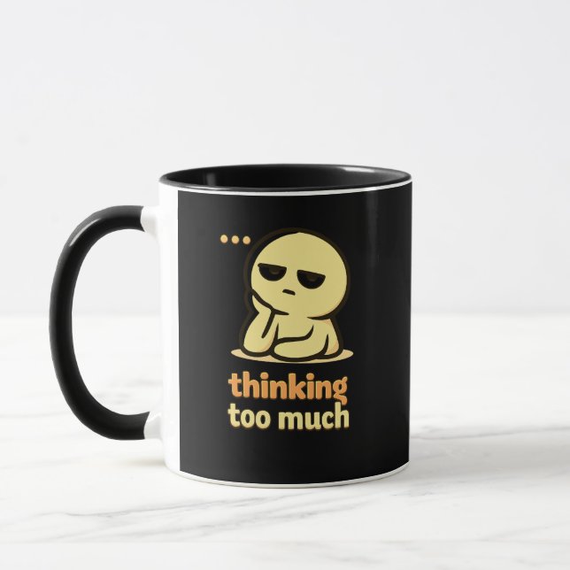 Mind Busy – Cute Overthinking Humor Coffee Mug (Gauche)