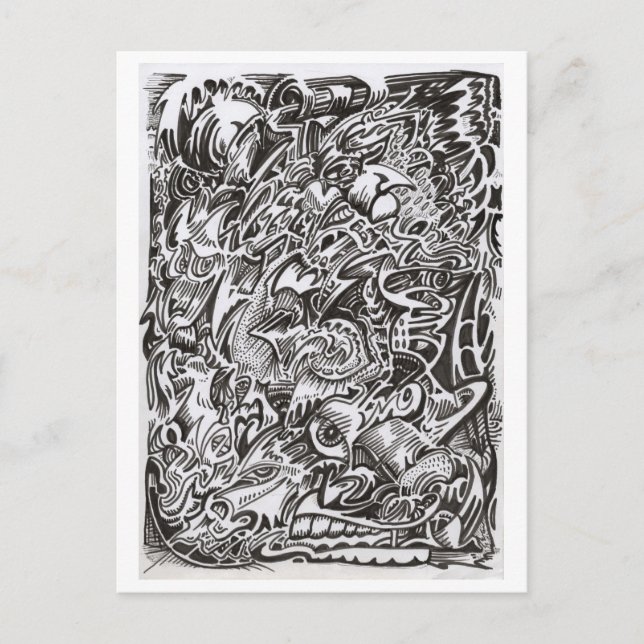 Mind Cascade zeichnend Postkarte (Vorderseite)