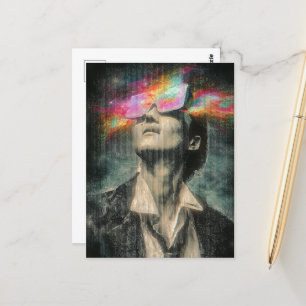 Mind-Control-Glitch-Art Postkarte