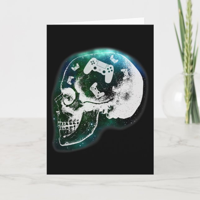 Mind Controller Skull Gaming Gamer Mens Boys Teens Karte (Vorderseite)