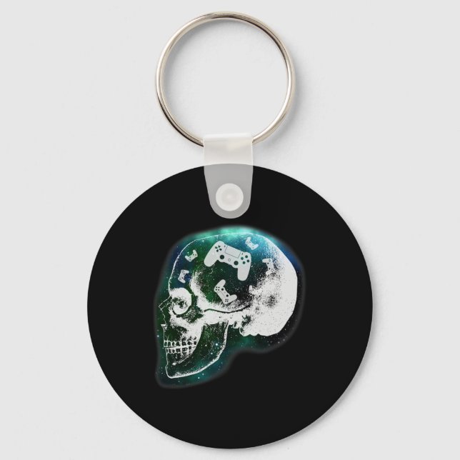 Mind Controller Skull Gaming Gamer Mens Boys Teens Schlüsselanhänger (Vorderseite)