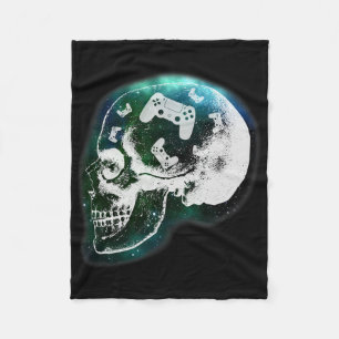Mind Controller Totenkopf Gaming Gamer Männer Jung Fleecedecke