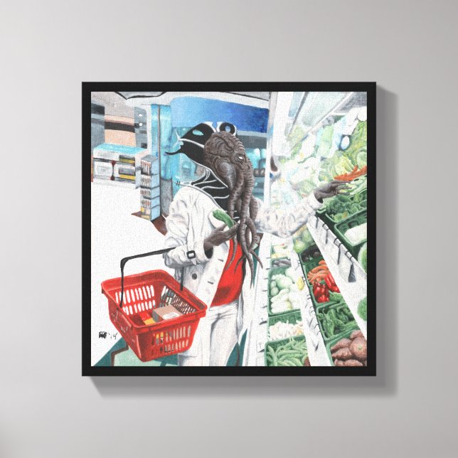 Mind Flayer Grocero Shopping Fantasy Leinwanddruck (Vorderseite)