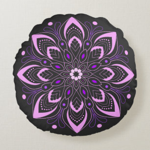 Mind fresh Mandala Design Rundes Kissen