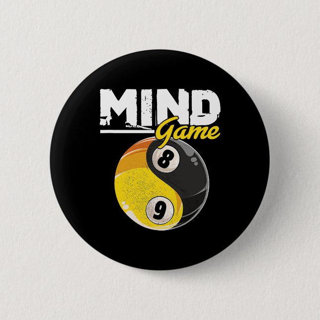 Mind Game Billiards Snooker Cue Stick Pool Billiar Button (Vorderseite)