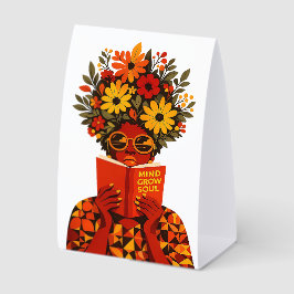 Mind Grow Soul Florale Lesung Afro Frau SVG PNG | Tischaufsteller