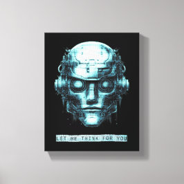 Mind Kontrolle Cyberpunk Robot Blue Grunge Leinwanddruck