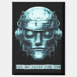 Mind Kontrolle Cyberpunk Robot Blue Grunge Magnet