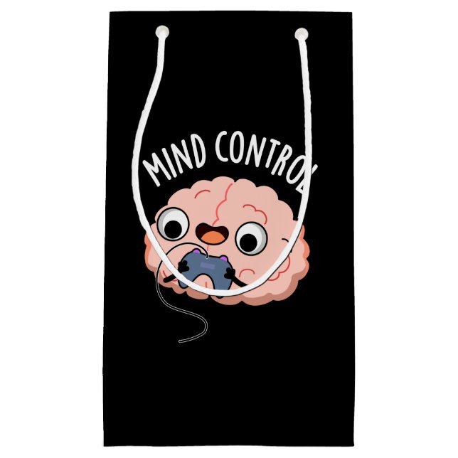 Mind Kontrolle Funny Brain Pun Dark BG Kleine Geschenktüte (Vorderseite)