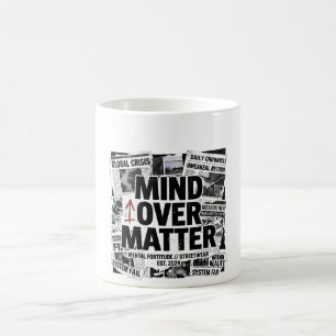 Mind Over Matter Brutalist Zeitungs-Grafik Hoodie Kaffeetasse