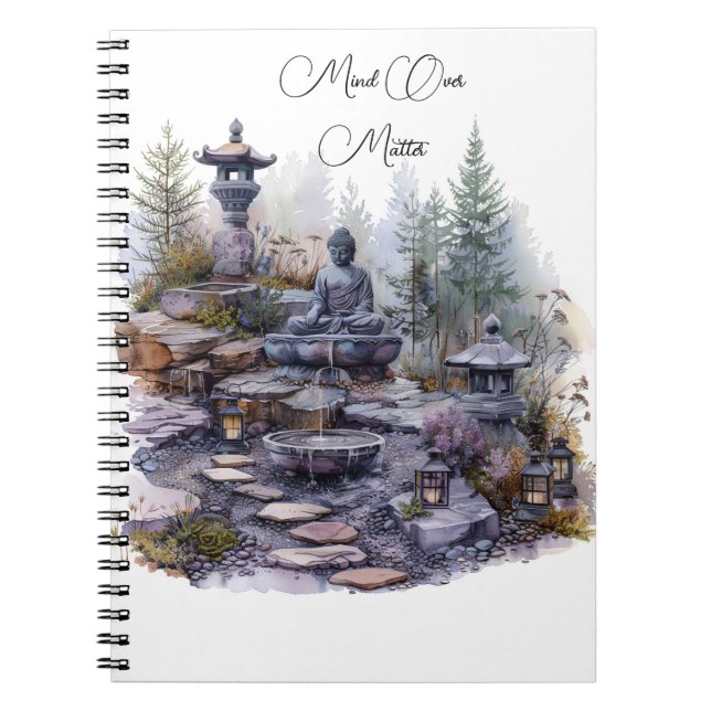Mind Over Matter Buddha Spiral Foto Notebook Notizblock (Vorderseite)