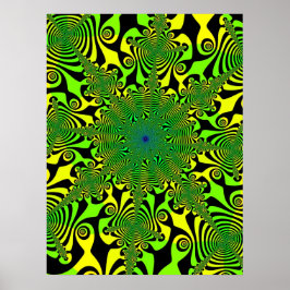 Mind Spinner in Grün und Gelb Poster
