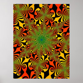 Mind Spinner in Rot und Gelb Poster